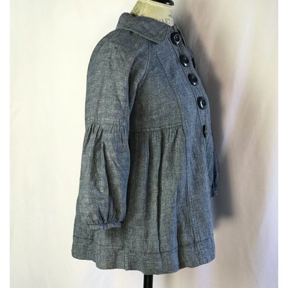 Free People Denim Blue Button Down Jacket Size XS - Picture 5 of 11